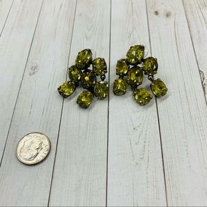 J. Crew Yellow Crystal Cluster Drop Earrings